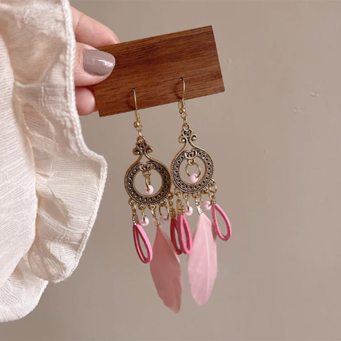 Wholesale Feather earrings, vintage earrings, travel photography earrings