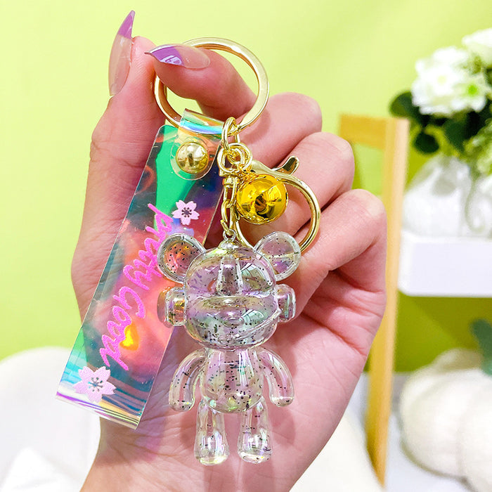 Wholesale Creative colorful pink bear key chain exquisite cute car key chain cute couple bag small pendant