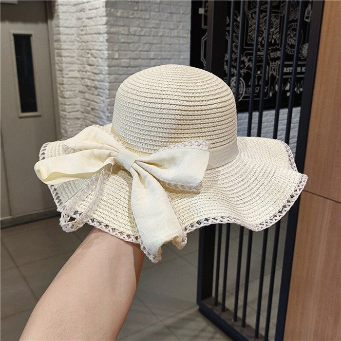Wholesale Fashionable bow wave edge sunscreen hat