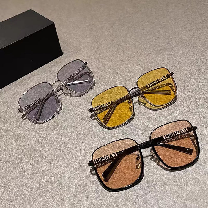 Wholesale Light Color Tablet Brown Sunglasses  Yellow Lenses