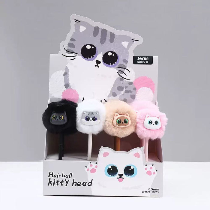 Wholesale Cute animal elephant pom-pom ballpoint pen