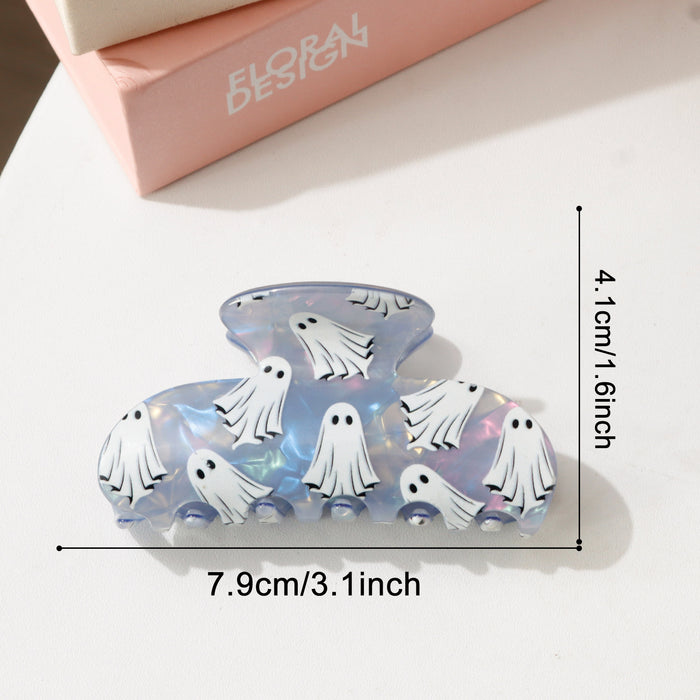 Wholesale Ghost Hair Claw Clip Iridescent Shell Pattern Cartoon Shark Clip For Women PVC Fashion Accessory Gift Resale