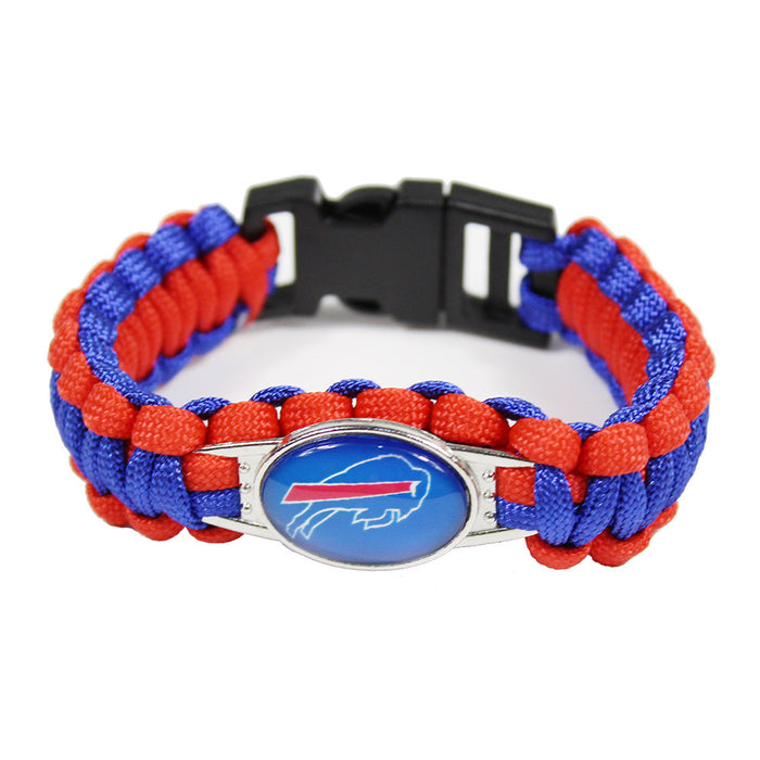 Wholesale  Football Team Woven Bracelet Outdoor Lifesaving Bracelet