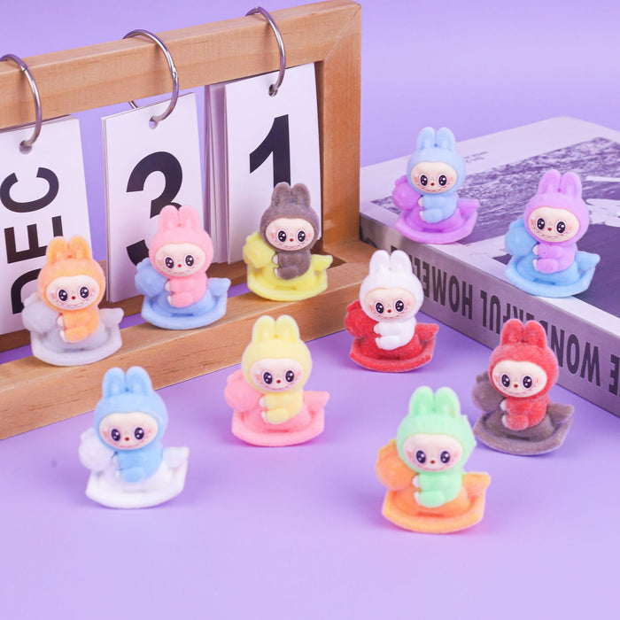 Wholesale Flocking Cloth Rocking Horse Cartoon Cute Resin Ornaments  Jewelry Car Accessories