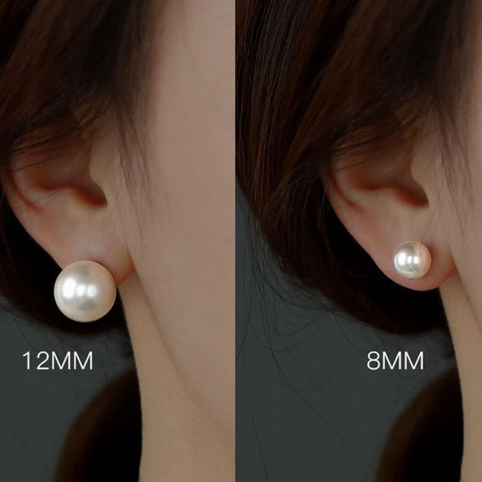 Wholesale Pearl earrings women's pure silver light luxury high-end French earrings decoration