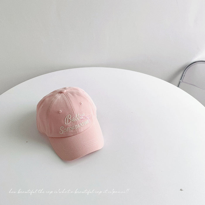 Wholesale Children's baseball cap, letter bow embroidery, baby sun protection, duck tongue cap