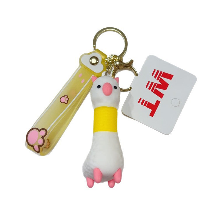 Wholesale Retractable animal pendant PVC doll keychain
