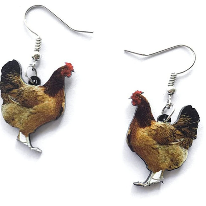 Wholesale Metal Chicken Earrings JDC-ES-JinY003