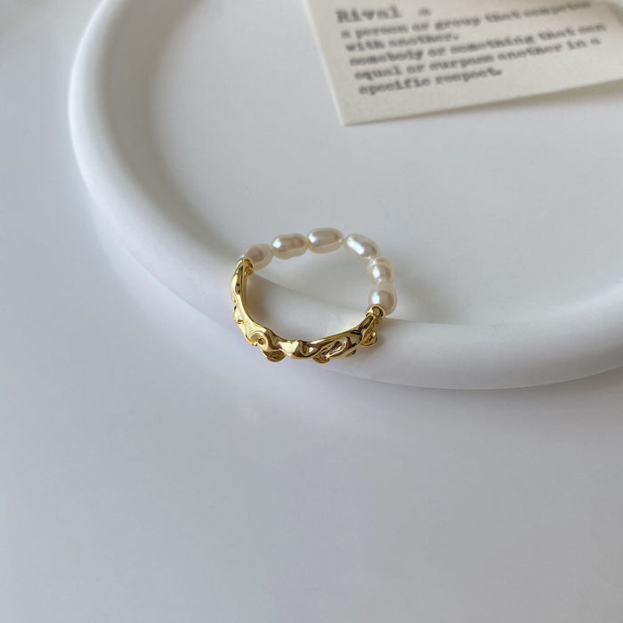 Wholesale Adjustable pearl ring quality, niche and cool style ring