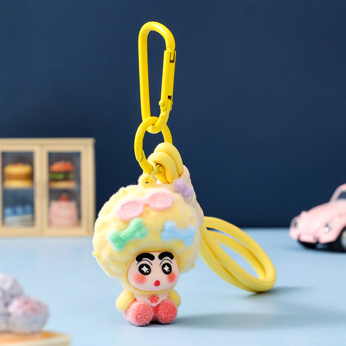 Wholesale Flocking Cartoon Keychain Cute Design Bag Charm Christmas Accessory MOQ≥3