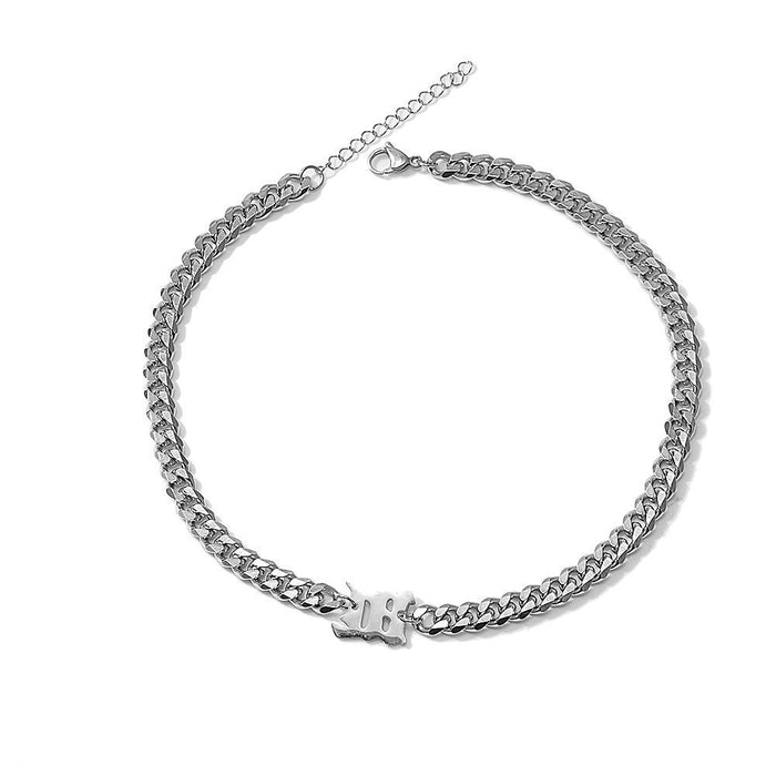 Wholesale Letter Thick Chain Titanium Steel Necklace JDC-NE-JuXing006