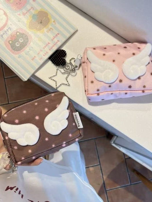 Wholesale Canvas Polka Dot Wings Storage Bag Youth Campus Style for Everyday Use Gift