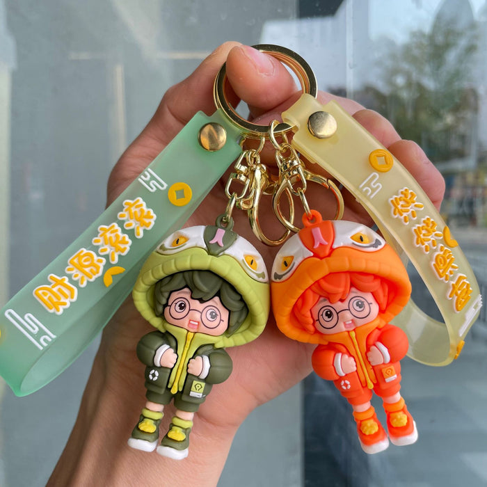 Wholesale Couple keychain, handbag pendant, car keychain, doll machine, small gift