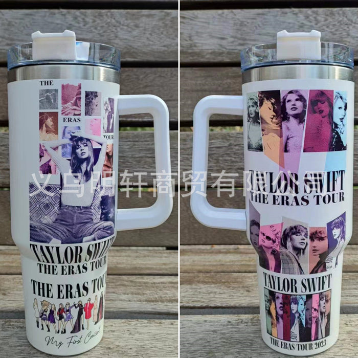 Wholesale American Singer Taylor Swift Taylor 40oz Tumbler Ice Cup with Handle Straw JDC-CUP-MingXuan002