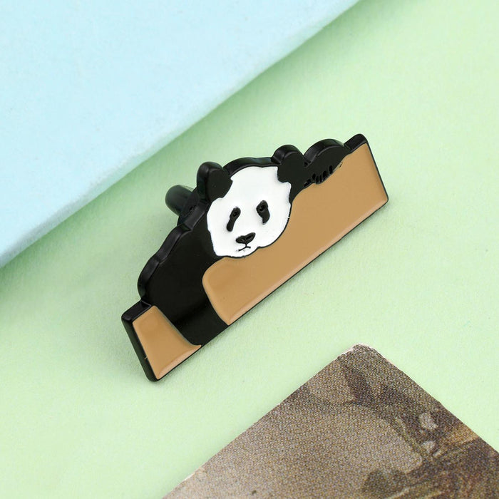 Wholesale Panda Cartoon Cute Brooch Metal Badge Animal Pin