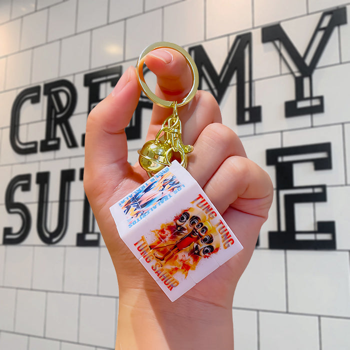 Wholesale Mini Rubik' s Cube Keychain Pendant Educational Toy Cartoon Keychain Small Gift