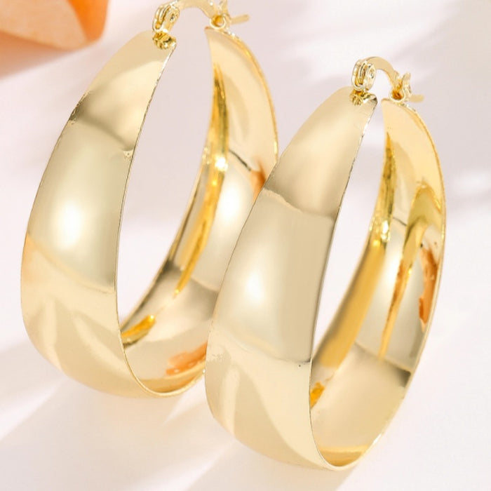 Wholesale Geometric Round Gold Hoop Earrings Trendy Jewelry Accessory MOQ≥3