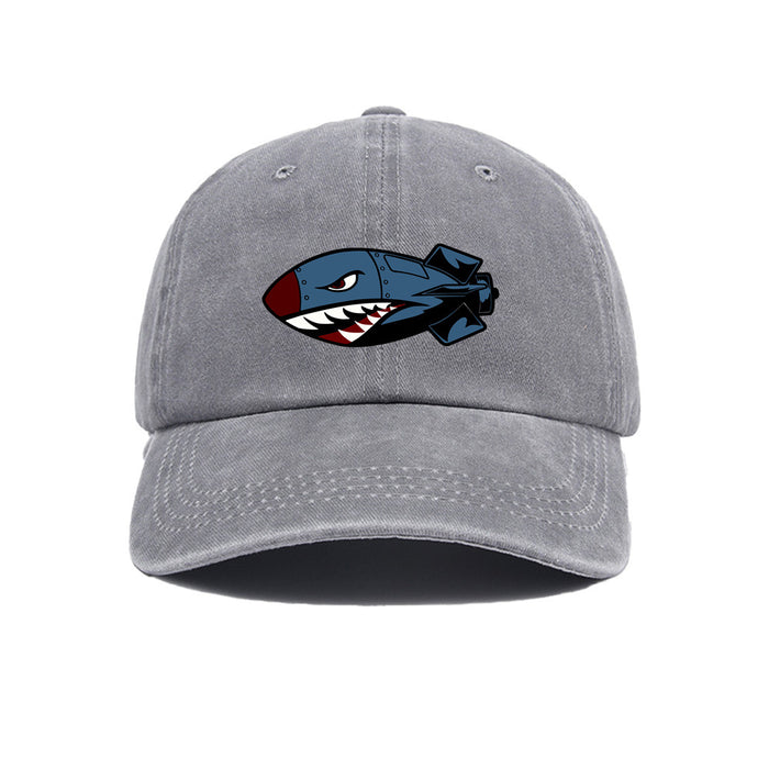 Wholesale Printed baseball cap for outdoor leisure, sun shading, washed retro trend, duckbill cap