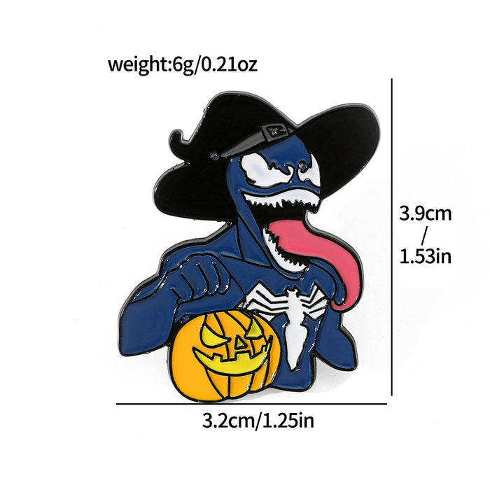 Wholesale  Funny Cartoon Magic Hat Movie Character Venom Metal Badge Accessories Pin