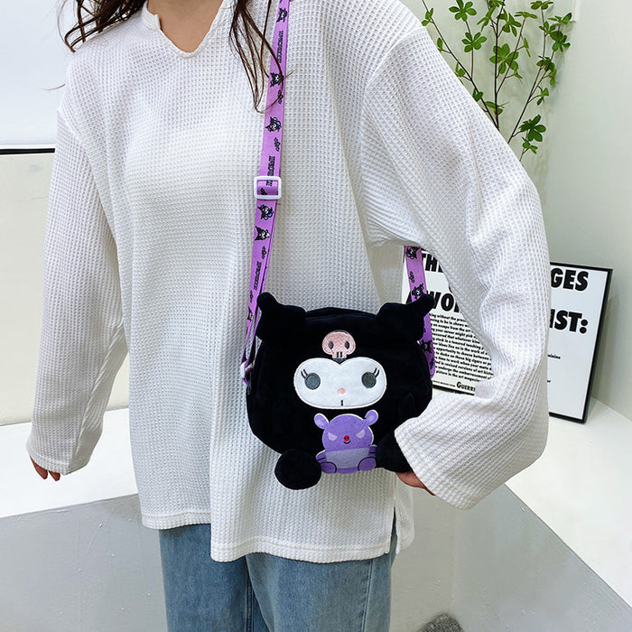 Wholesale Cute cartoon crossbody bag, new single shoulder plush bag, portable pocket wallet
