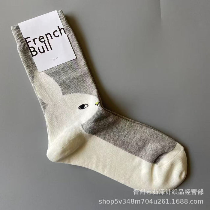 Wholesale Cotton socks, cat flower cactus trendy socks, women's socks, mid tube socks