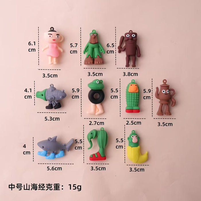 Wholesale Doll keychain funny abstract stick man shark small pendant