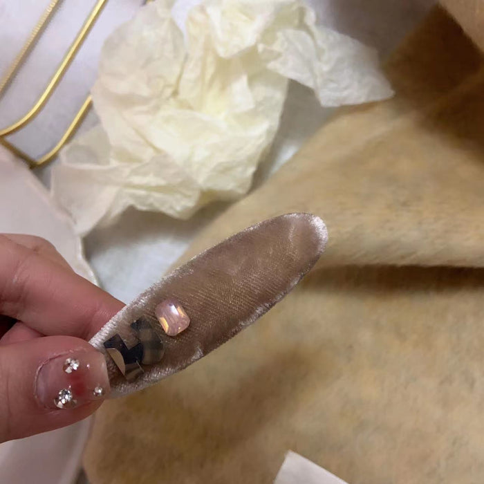 Wholesale fashion velvet imagination color diamond  texture hair accessories hairpin