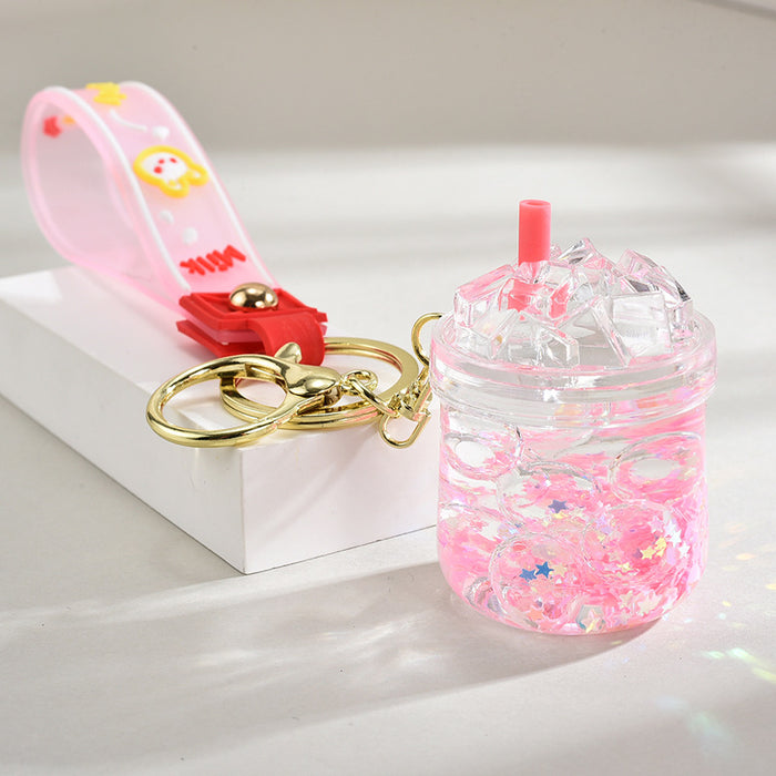 Wholesale Acrylic oil-filled pendant,  glow-in-the-dark iceberg cup keychain