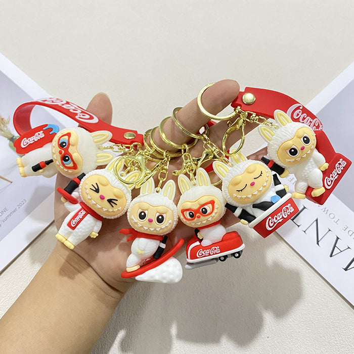 Wholesale Cartoon Cross-Dressing Little Sheep Keychain Silicone Doll Gift Car Keychain Pendant