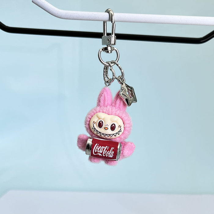Wholesale Flocked Cola Cute Keychain Doll Cute School Bag Pendant Car Key Chain Mobile Phone Chain
