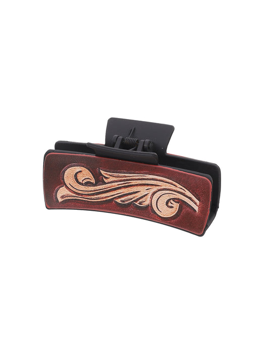 Wholesale Cross-border Western Wind Denim Wind Sunflower Leather Hairpin Women' s Shark Clip Grab Clip Amazon AliExpress