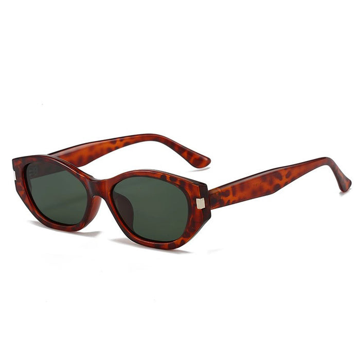 Wholesale Tea ink green sunglasses for women, round face for slimming, high-end sunglasses