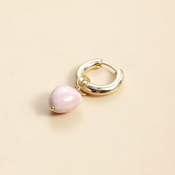 Wholesale Love Heart Pendant Luxury Hoop Earrings