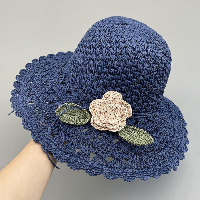 Wholesale Beach Hat Hand-woven Summer Cool Hat Straw Hat Women's Sunshade Flower Sun Hat