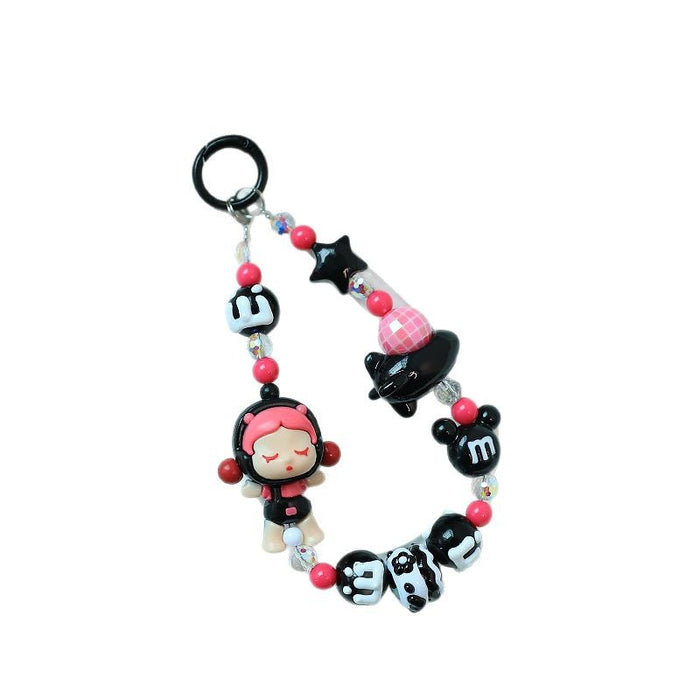 Wholesale Beaded Mobile Phone Chain Bag Pendant Girl Heart Cute Blind Bag Student Backpack Pendant