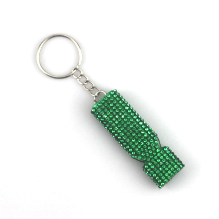 Wholesale Alloy Rhinestone Double-tube Whistle Keychain JDC-KC-TouMS089