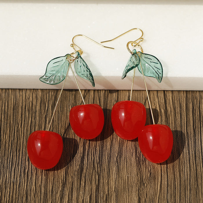 Wholesale Cherry Fruit Earrings, Fashionable and Cute Earrings JDC-ES-YC001