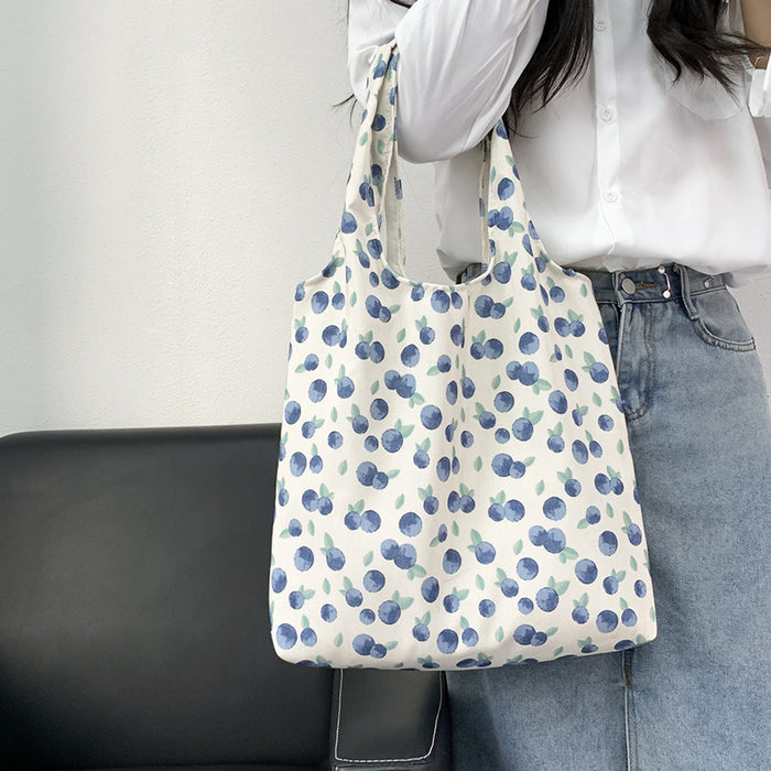 Wholesale Vintage oil painting flower canvas bag, one shoulder hand-held large capacity vest bag