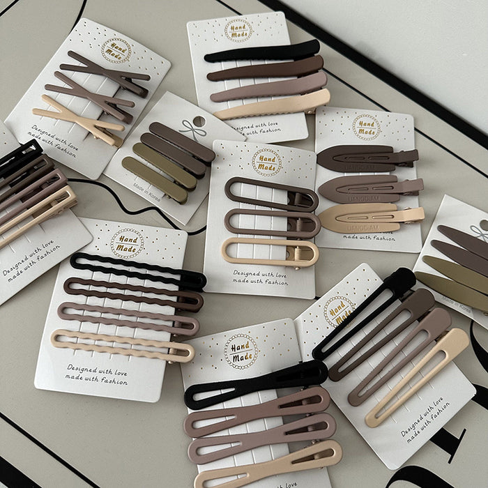 Wholesale Brown series hairpin combination retro temperament broken hair bangs clip duckbill clip hair accessories texture hairpin female high sense