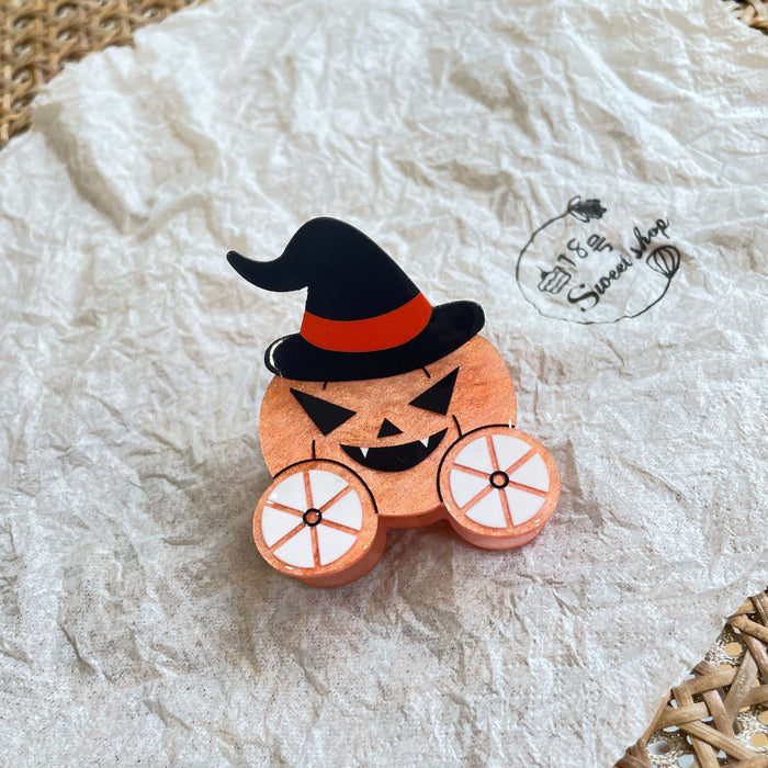 Wholesale Halloween Original  Pumpkin Acrylic Grab Clip Magic Cap Carson Hair Accessories Bat Back Head Cross-border Hair Accessories for Women