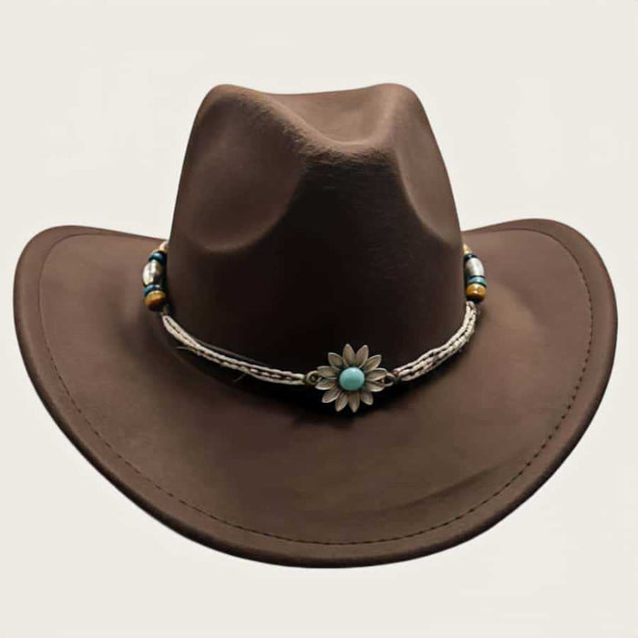 Wholesale Retro Cowboy Hat Wide Brim Wool Felt Sun Protection Fashion Accessory