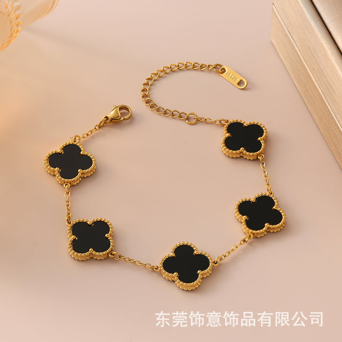 Wholesale Four leaf clover bracelet with exquisite quality and high-end stainless steel jewelry