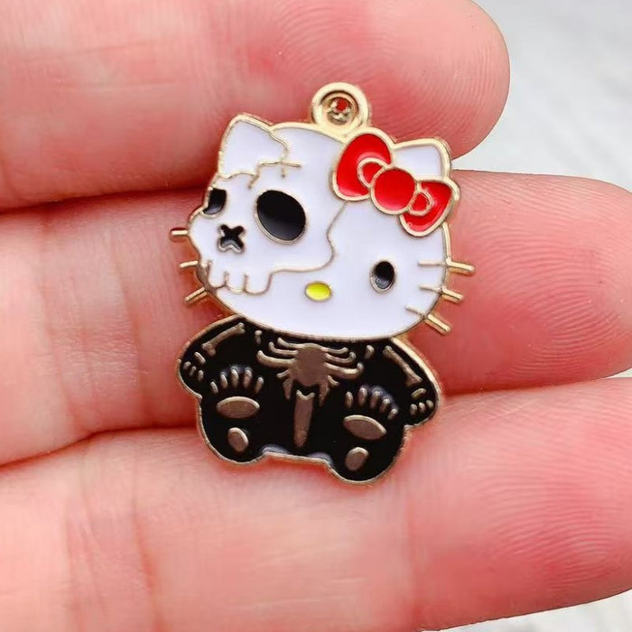 Wholesale 10pcs  DIY Devil Ghost Alloy Drip Oil Bag Pendant Necklace