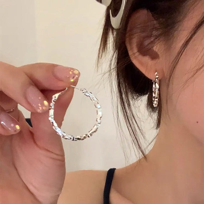 Wholesale Understated Zircon Hoop Earrings
