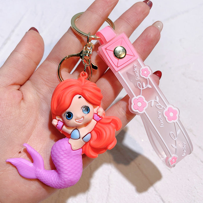 Wholesale Mermaid Princess Keychain Pendant Doll Silicone Car Keychain