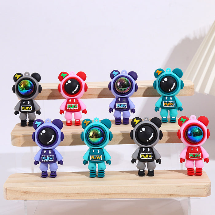 Wholesale Lightning Bear Keychain Bag Car Silicone Keychain Doll Pendant Cute Gift Love Pendant