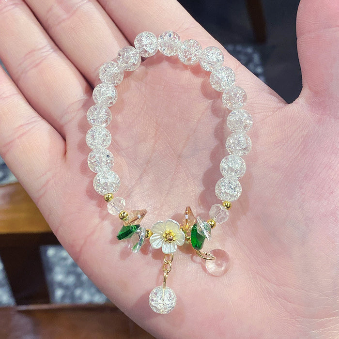 Wholesale Electroplated Glass Glaze Butterfly Ice Crack Bow Beaded Bracelet