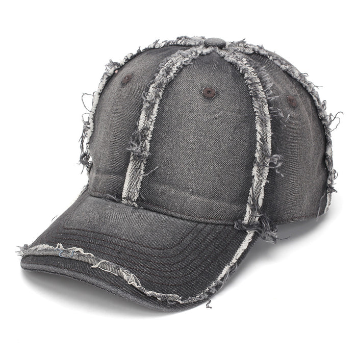 Wholesale Denim Distressed Frayed Baseball Cap Street Style Fashion Accessory Gift Boutique Resale