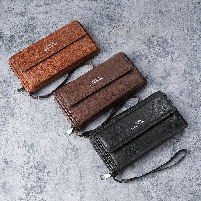 Wholesale Business Men' s Wallet - PU Leather Long Wallet with Multi Card Slots Large Capacity Clutch Fashion Gift