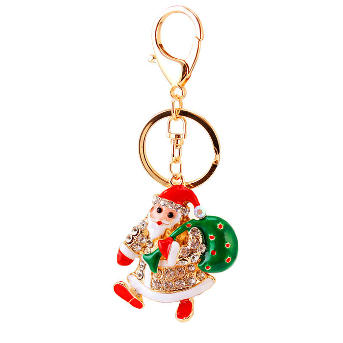Wholesale Zinc Alloy Christmas Tree Keychain with Red Bell and  Holiday Gift Car Key Accessory